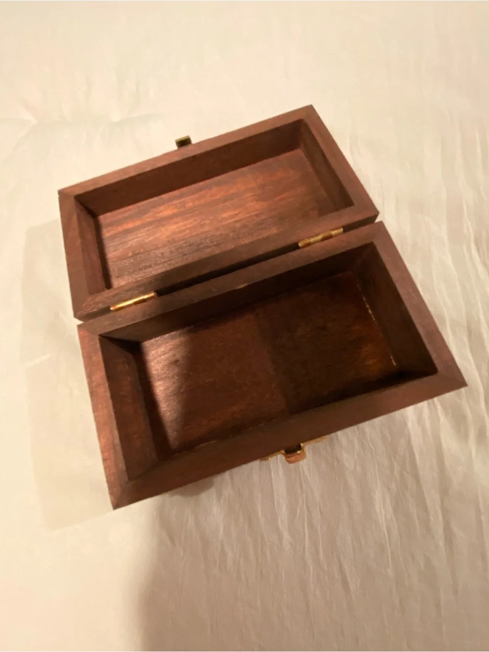 Wooden Celtic Carved Jewelry Box with Brass Latch - Brown